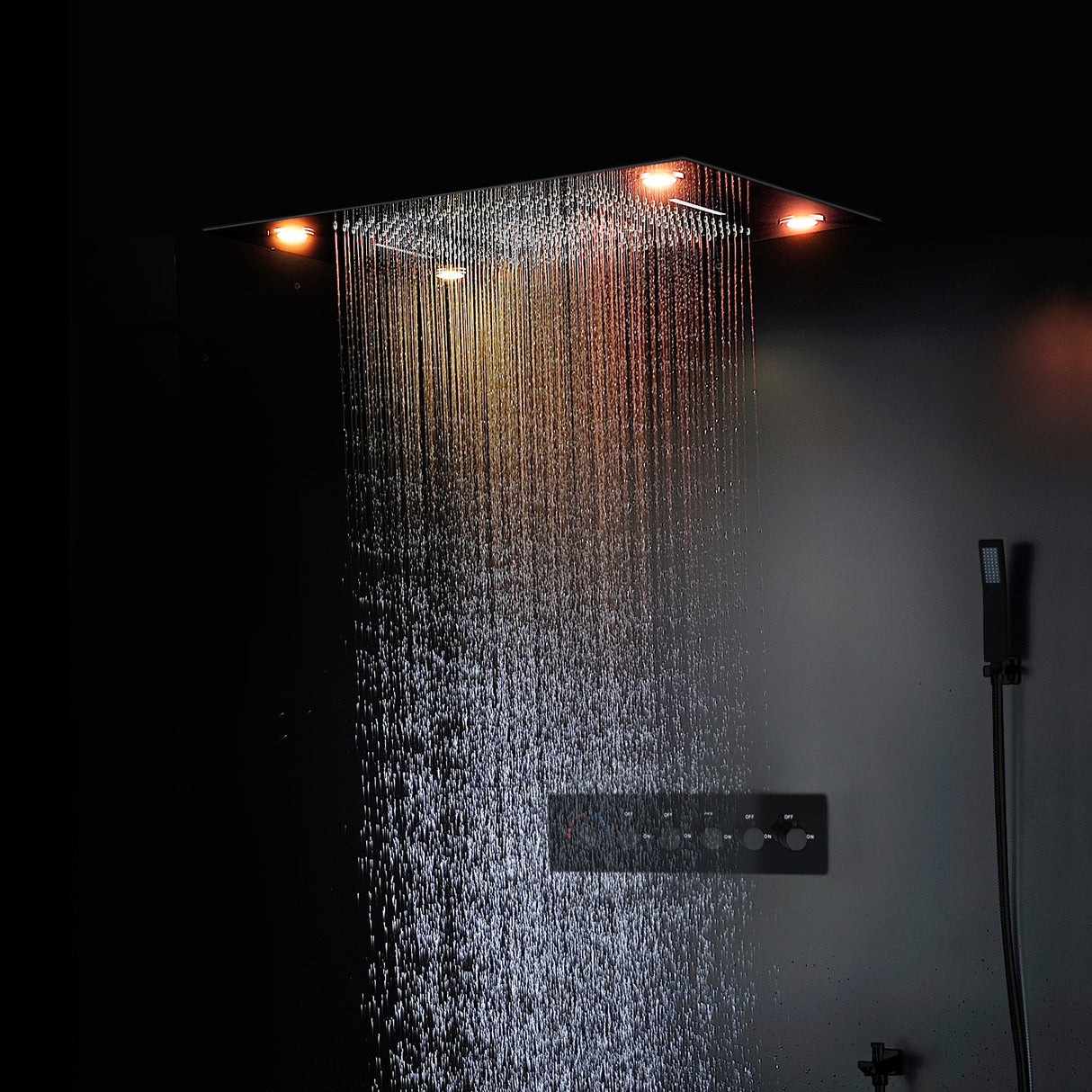 ASPEN 31" Complete Luxury LED Music Shower Set Rain Waterfall Mist Spray Functions Smart Living and Technology