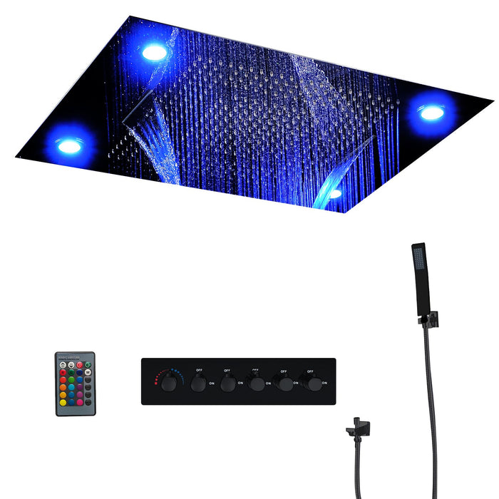 ASPEN 31" Complete Luxury LED Music Shower Set Rain Waterfall Mist Spray Functions Smart Living and Technology