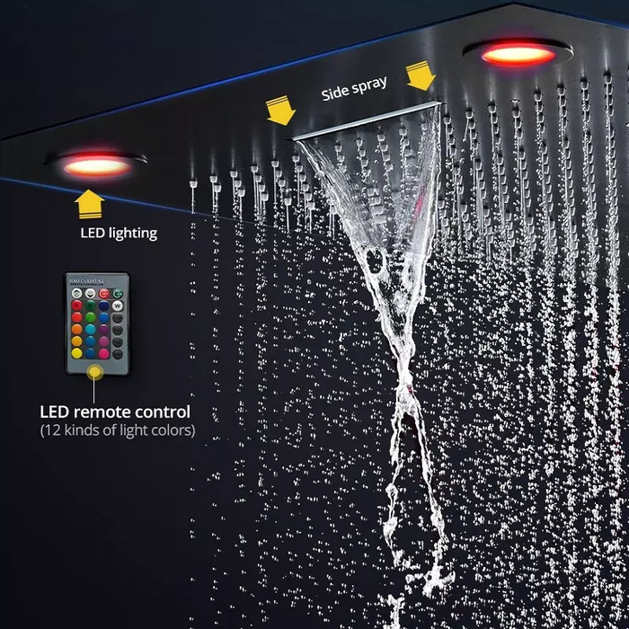 ASPEN 31" Complete Luxury LED Music Shower Set Rain Waterfall Mist Spray Functions Smart Living and Technology