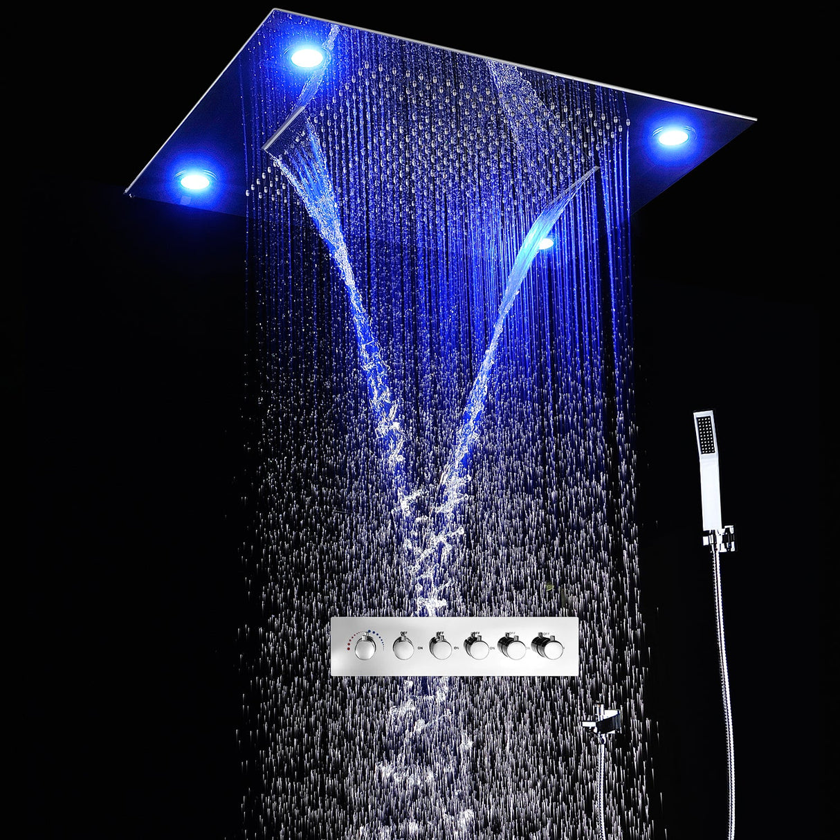 ASPEN 31" Complete Luxury LED Music Shower Set Rain Waterfall Mist Spray Functions Smart Living and Technology