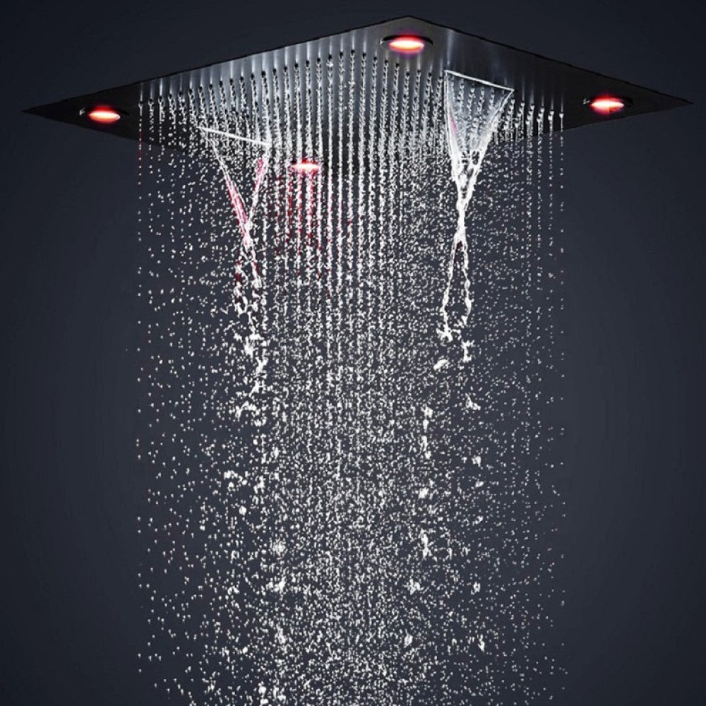 ASPEN 31" Complete Luxury LED Music Shower Set Rain Waterfall Mist Spray Functions Smart Living and Technology