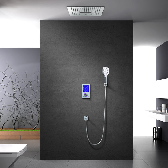 Arizona Luxury 16" x 16" LED Music Shower Rain & Waterfall Functions with Digital Control Smart Living and Technology