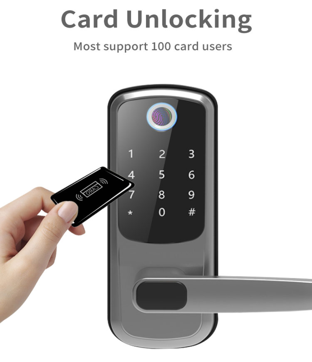 B7 - Smart Biometric Finger Print Door Lock Passcode , Card , Tuya App