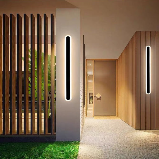BLACK LUNA Luxury Modern Design 31 inch H  LED Wall Lamp IP65 Waterproof Indoor/Outdoor- Black Smart Living and Technology