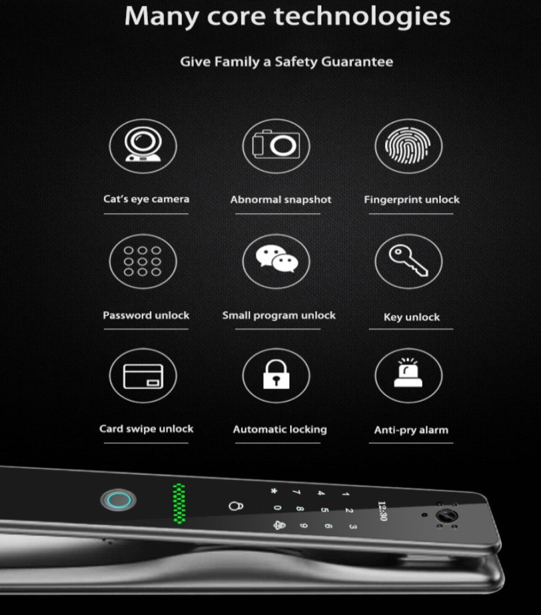 CRUDE | Smart  Biometric Fingerprint Door Lock Built-in HD Camera & Doorbell Remote App Control Smart Living and Technology