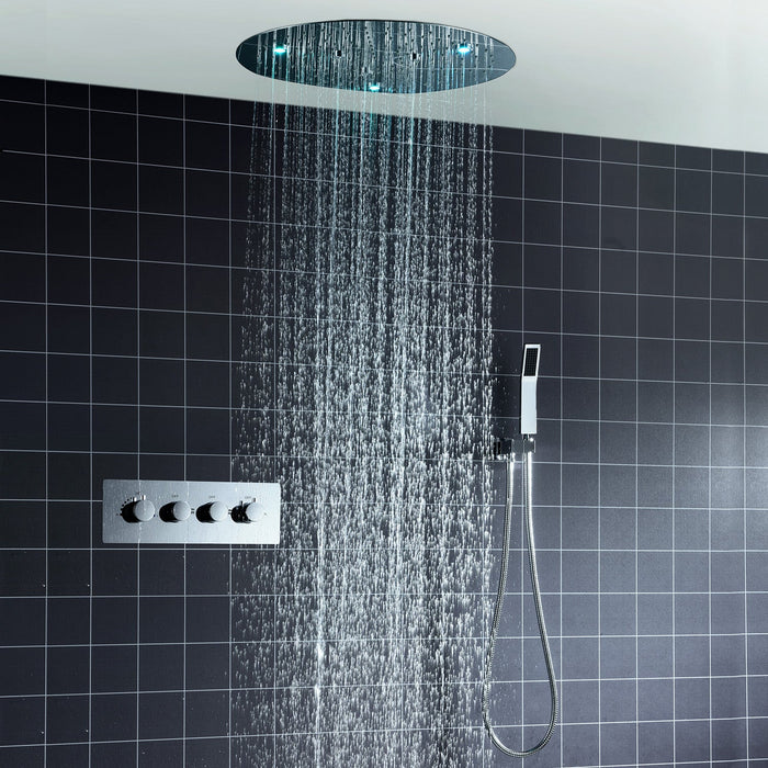 DREAM | 20" ROUNDED THERMOSTASTIC  LED SHOWER SET  304 STAINLESS STEEL SHOWER HEAD Smart Living and Technology