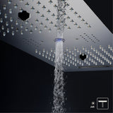 EDEN CHROME | Luxury 36" Inches Complete Led Music Shower Set Rain/waterfall/mist Spray/water Column/3 Large Body Jets Functions Smart Living and Technology