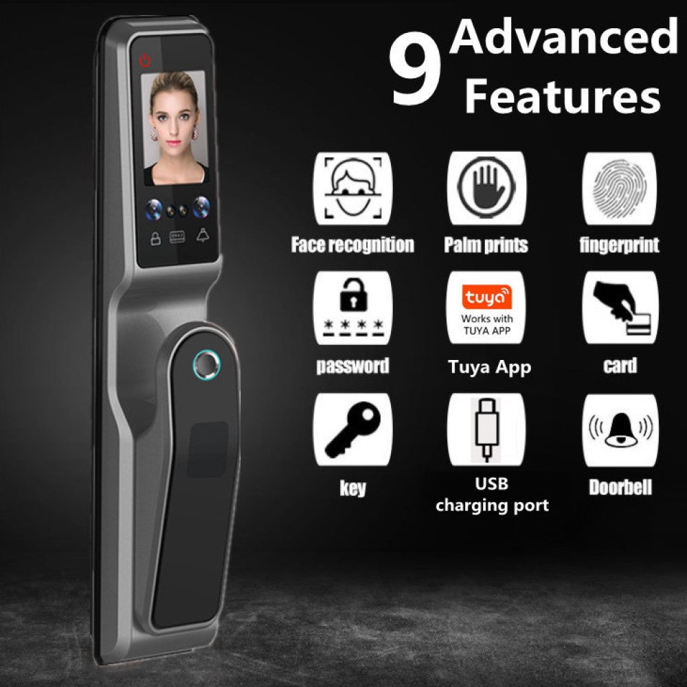 ENERGY- Smart Door Lock Face Recognition Palm Scan Biometric Fingerprint and Remote Wi-Fi App  , Built-in Camera and Doorbell Smart Living and Technology