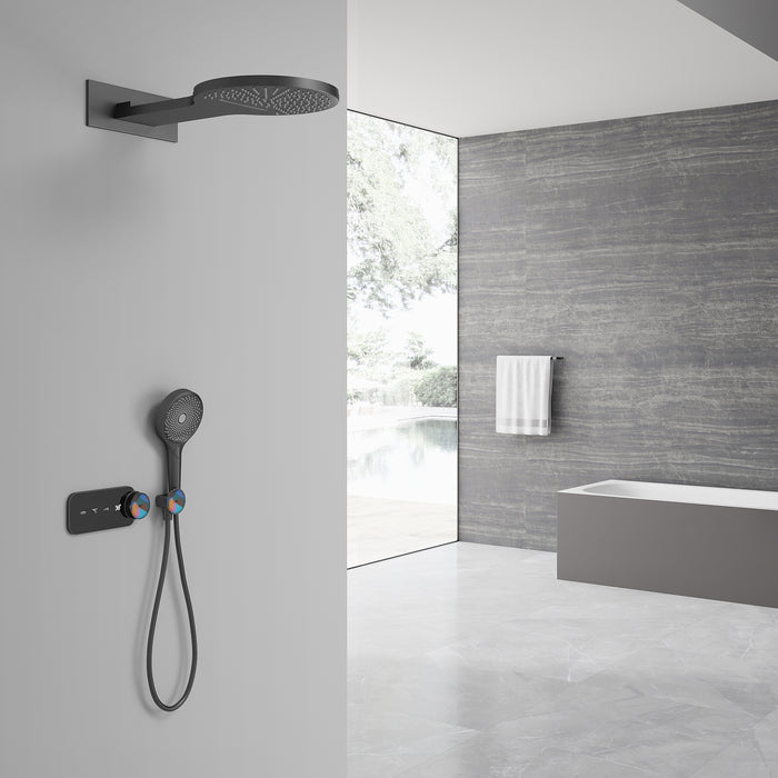 LAGUNA| Luxury Thermostatic Complete Shower Set Rainfall Waterfall showerhead Smart Living and Technology