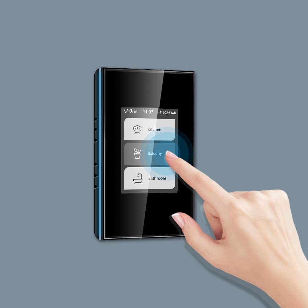 Led Screen Switch Smart LCD Touch Screen Light Switch Compatible Google Alexa WiFi ...