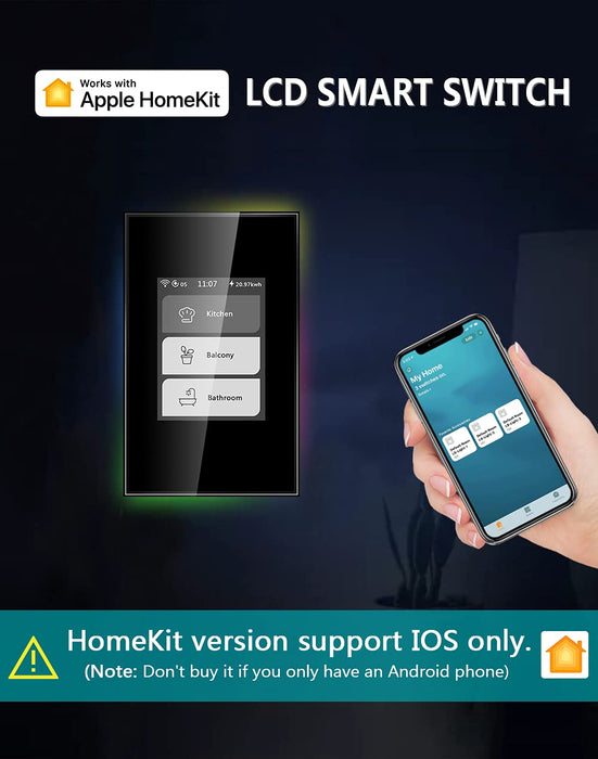 LCD Wi-Fi Light Switch - Google & Alexa Smart Living and Technology