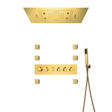 MALDIVES | Gold 31" Inch Luxury Complete Led Music Shower Set Rain / Waterfall / Mist Spray Functions 6 Body Jets & Hand Shower Smart Living and Technology