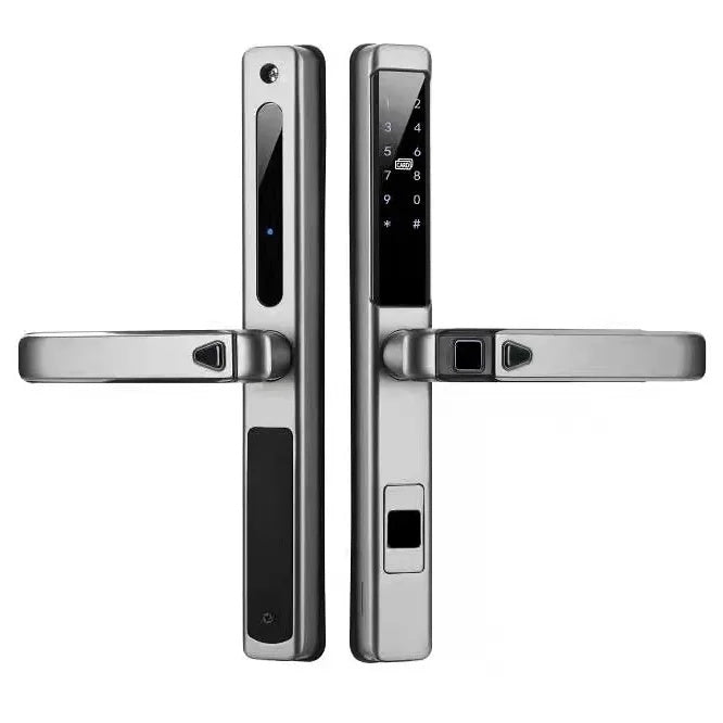 Keyless Entry Door Lock with Handle Set - SMONET Fingerprint Front Door Deadbolt Set with Knobs, Smart Digital Bluetooth Keypad Lockset with Auto Lock Veise Keyless Entry Door Lock with 2 Lever Handles - Electronic Keypad  Deadbolt, Auto Lock, Easy Installation Digital Smart Code Door Lock, Front  Door