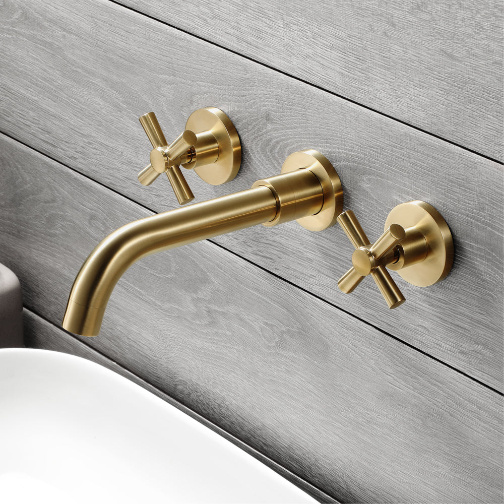 MAYA| Brushed Gold Wall mounted Bathroom Faucets Concealed Washing Basin  Faucet, image size:1000x1000