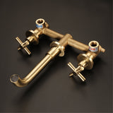 MAYA| Brushed Gold Wall mounted Bathroom Faucets Concealed Washing Basin Faucet Smart Living and Technology