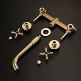 MAYA| Brushed Gold Wall mounted Bathroom Faucets Concealed Washing Basin Faucet Smart Living and Technology