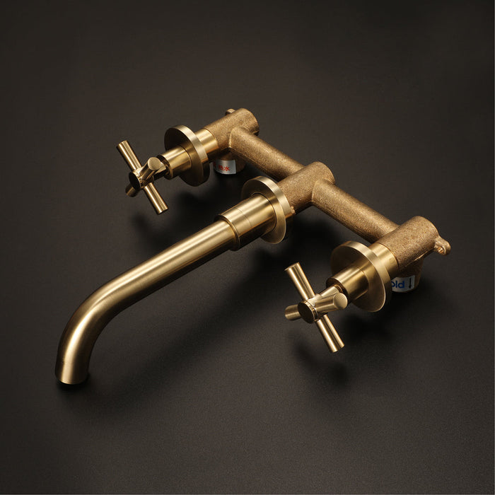 MAYA| Brushed Gold Wall mounted Bathroom Faucets Concealed Washing Basin Faucet Smart Living and Technology
