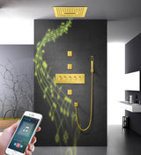 Nile Gold Complete "16x"16 Music LED Shower System Rain & Waterfall Functions Smart Living and Technology