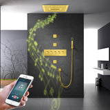 Nile Gold Complete "16x"16 Music LED Shower System Rain & Waterfall Functions Smart Living and Technology