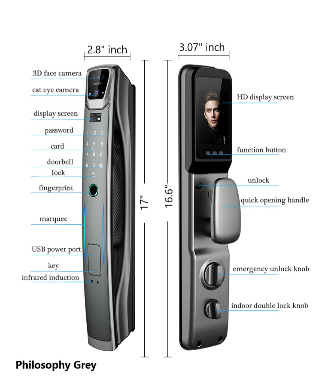 Philosophy | 3D Face recognition smart door lock with video intercom feature biometric fingerprint smart door lock Smart Living and Technology