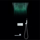 Queen Creek  "12x"12 LED Pressure Balanced  LED Rain Shower System - Available in Black & Chrome Smart Living and Technology