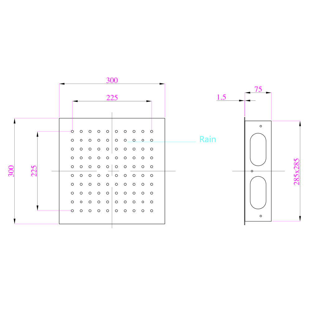 Queen Creek  "12x"12 LED Pressure Balanced  LED Rain Shower System - Available in Black & Chrome Smart Living and Technology