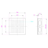 Queen Creek  "12x"12 LED Pressure Balanced  LED Rain Shower System - Available in Black & Chrome Smart Living and Technology