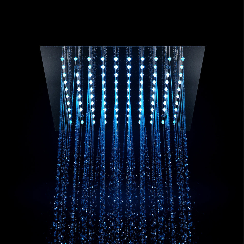 Queen Creek  "12x"12 LED Pressure Balanced  LED Rain Shower System - Available in Black & Chrome Smart Living and Technology