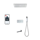 Queen Creek  "12x"12 LED Pressure Balanced  LED Rain Shower System - Available in Black & Chrome Smart Living and Technology