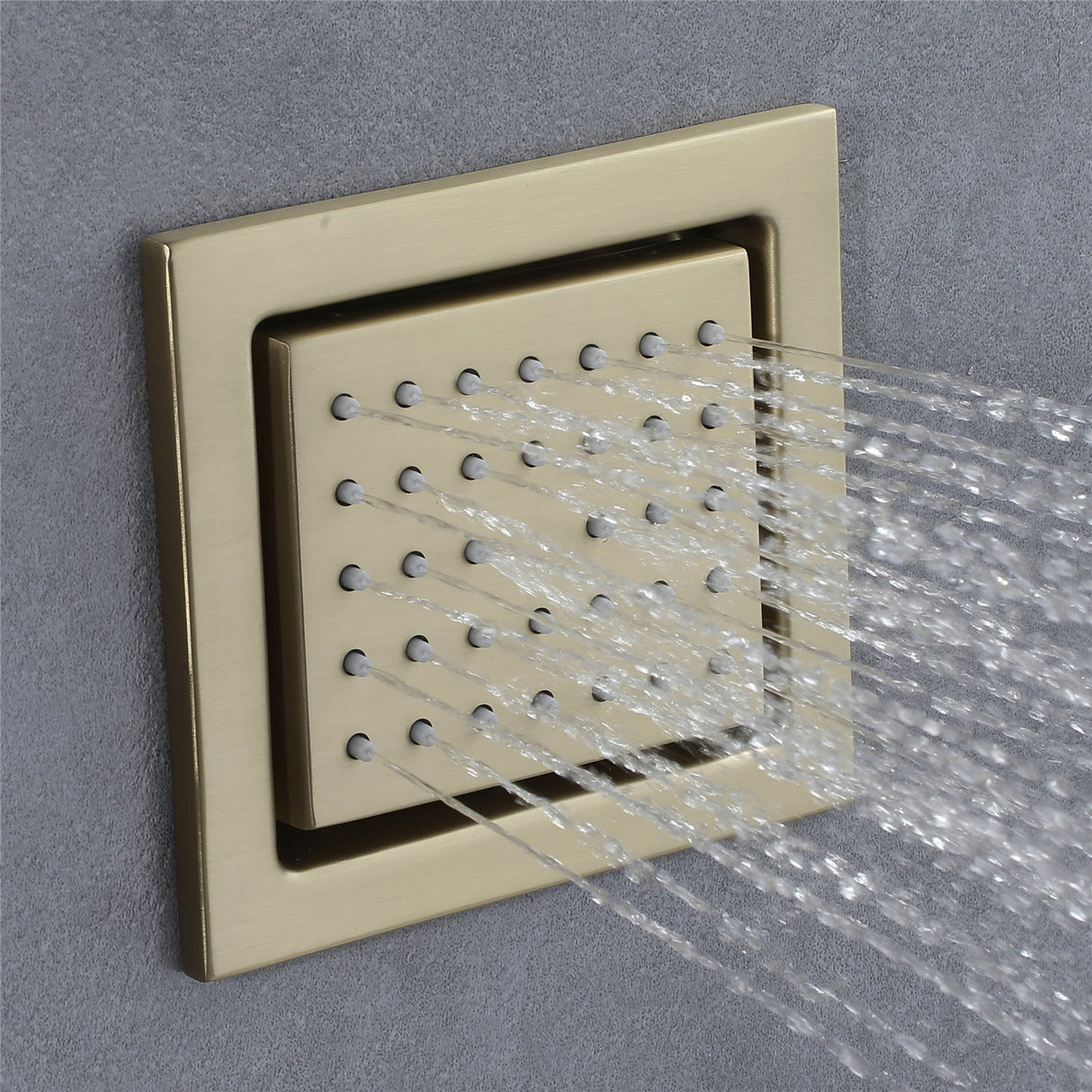 RENO| 23" Brushed Gold Ceiling Mounted Complete LED Music Shower System Smart Living and Technology