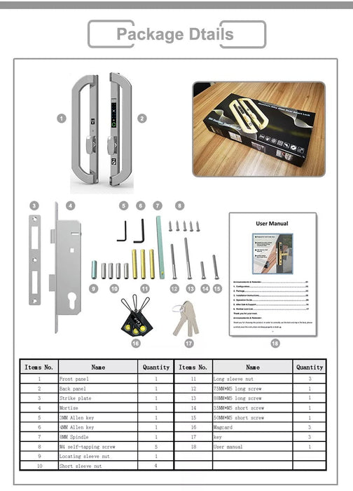 SUPREME| Commercial Property Smart Fingerprint Door Lock  Passcode Cards and Mobile APP Keyless Entry Aluminum Door , Vinyl Door , Patio Door Lock Smart Living and Technology