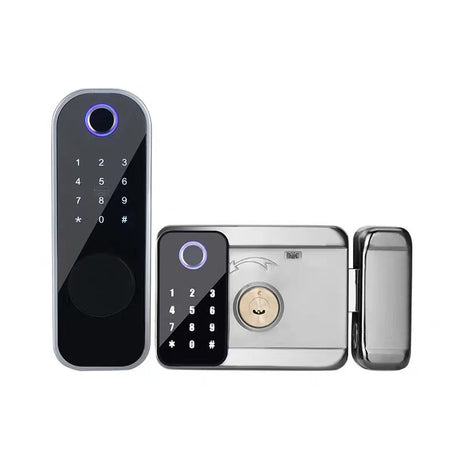 Smart Double Sided Biometric Fingerprint Door lock APP Control Passcode Card & Mechanical Key - ALGEBRA Smart Living and Technology