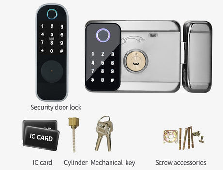 Smart Double Sided Biometric Fingerprint Door lock APP Control Passcode Card & Mechanical Key - ALGEBRA Smart Living and Technology