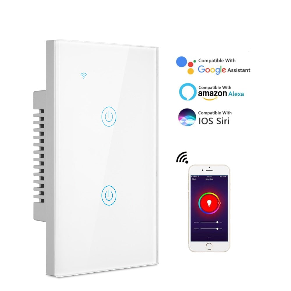 Smart Wall Touch Light Switch Wi-Fi Mobile App Control Alexa, Google Assistant Compatible No Hub Required Smart Living and Technology