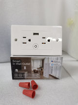 Smart Wi-Fi  In Wall Outlet one USB Port 2 independent Sockets Work with Alexa, Google Assistant, App Control Smart Living and Technology