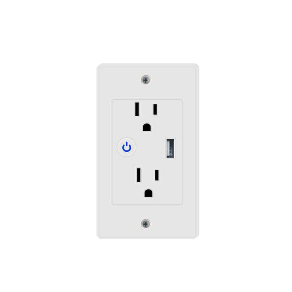 Lumary Smart Wi-Fi Outlet USB Fast Charger in Wall Works with Alexa &  Google Assistant