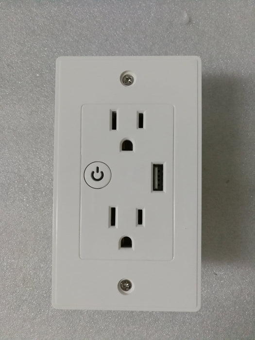Smart Wi-Fi  In Wall Outlet one USB Port 2 independent Sockets Work with Alexa, Google Assistant, App Control Smart Living and Technology