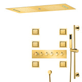 VANCOUVER| 36" INCH POLISHED GOLD CEILING MOUNTED COMPLETE LED MUSIC SHOWER SET Smart Living and Technology