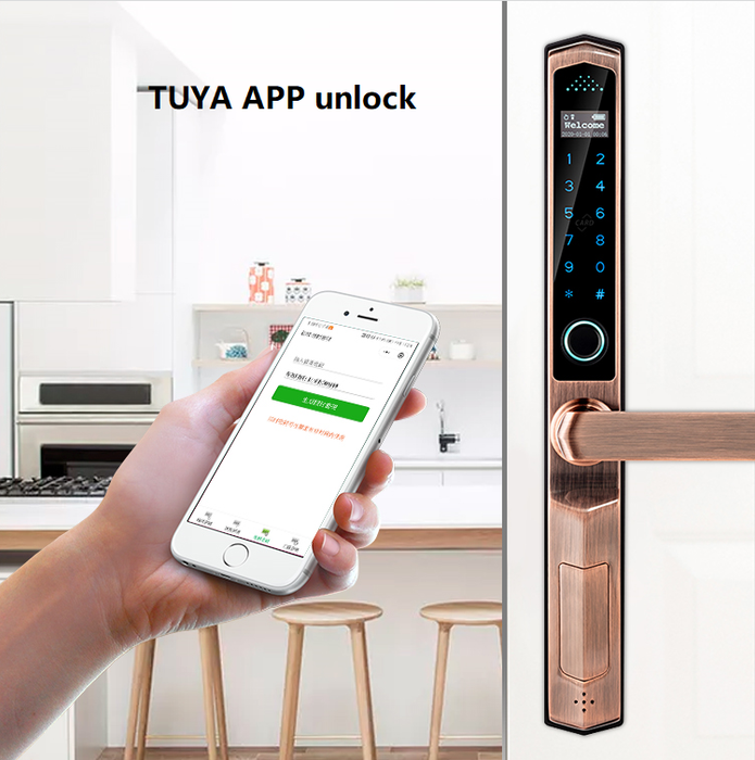 VENUS| Sliding Door Smart Lock Passcode Fingerprint Card APP Unlocking Mode IP65 Waterproof Door Lock Smart Living and Technology