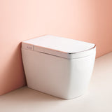 White Smart Toilet One-Piece Floor Mounted Toilet  Remote Control & Mobile App Control -White Smart Living and Technology