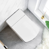 White Smart Toilet One-Piece Floor Mounted Toilet  Remote Control & Mobile App Control -White Smart Living and Technology