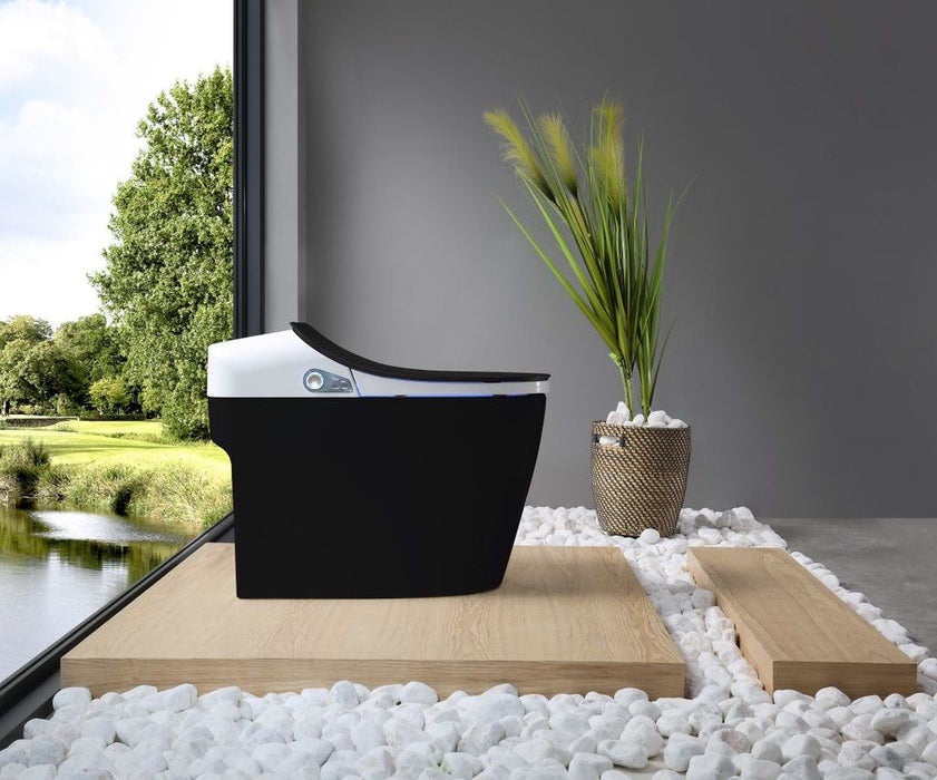 ZEBRA | Luxury Smart Toilet One-Piece Floor Mounted HD Screen &Remote Control  Fashionable Design- Black&White Smart Living and Technology