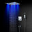 Zanzibar Chrome -12" X 12"  Luxury Complete Rain & Misty Spray LED Shower Set with Hand Shower & Spout. Smart Living and Technology